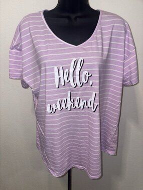 Secret Treasures Sleepwear Hello Weekend Lounge Top Women XL Lavender